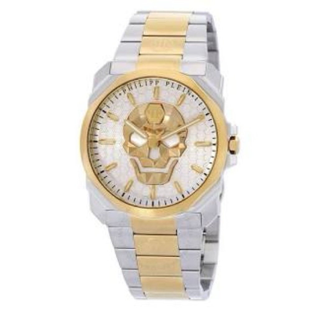 🎉SOLD🎉 PHILIP PLEIN
The Skull King Quartz Silver Dial Two-Tone Men's Watch